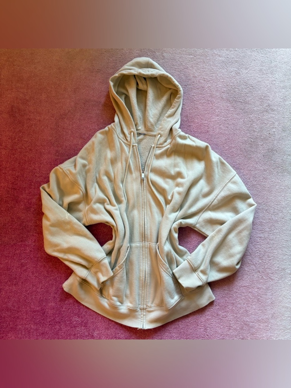 cream old navy zip up hoodie